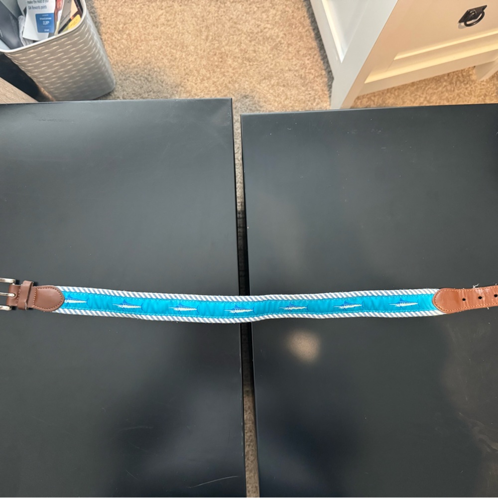 Kids Blue Fish Pattern Belt - Picture 2 of 3